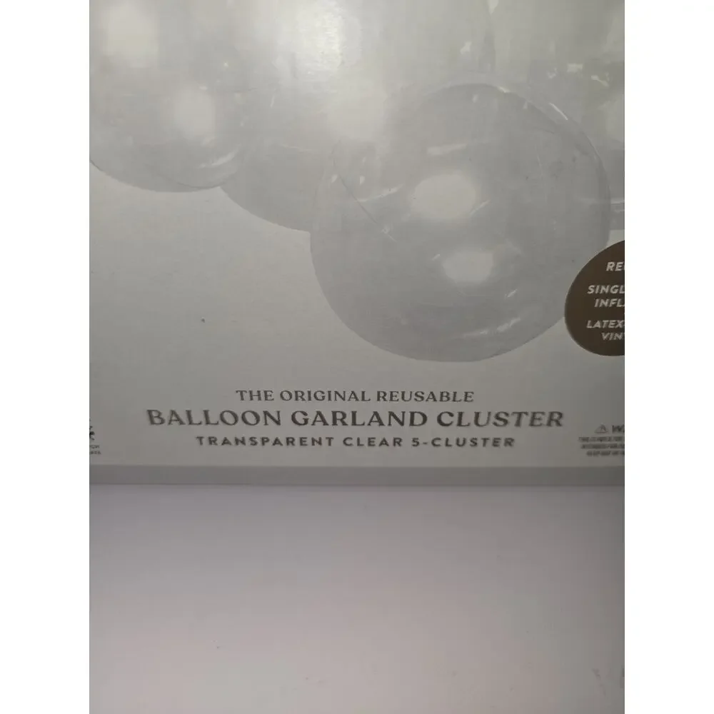 Minnidip reusable balloon garland cluster transparent clear balloons 5 Clusters
